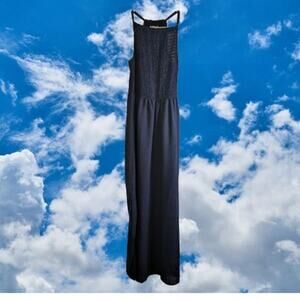 Universal Threads Medium sleeveless navy blue cotton blend lined long dress.